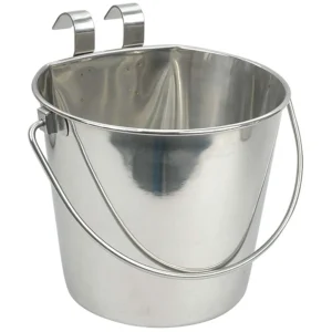 Stainless Steel Flat Sided Pail, bucket with handle and hooks