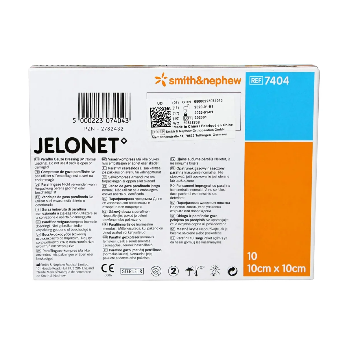 Jelonet Paraffin Gauze Wound Dressing 10cm x 10cm - Box 10 - Bild 4